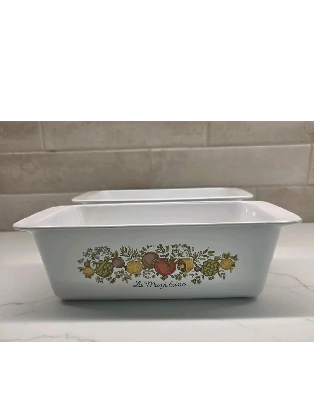 2x Vintage Corning Ware Spice of Life La Marjolaine P-315-B 9x5x3 Bread Loaf Pan